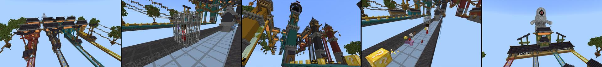 Panorama of the Minecraft Bedrock Marketplace product Lucky Block Race created by Cynosia.