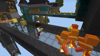 Screenshot of the Minecraft Bedrock Marketplace product Lucky Block Race created by Cynosia.