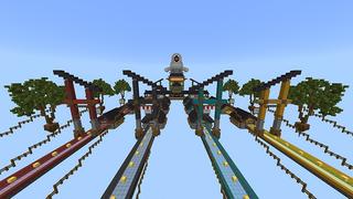 Screenshot of the Minecraft Bedrock Marketplace product Lucky Block Race created by Cynosia.