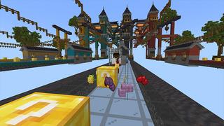 Screenshot of the Minecraft Bedrock Marketplace product Lucky Block Race created by Cynosia.
