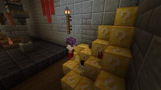 Screenshot of the Minecraft Bedrock Marketplace product Lucky Blocks created by Cynosia.