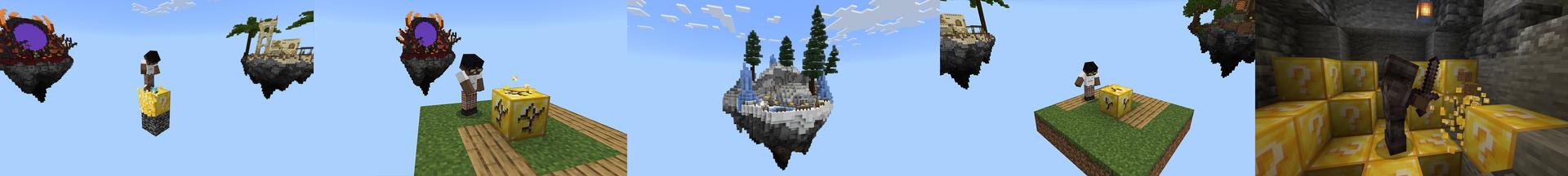 Panorama of the Minecraft Bedrock Marketplace product Lucky Oneblock created by Cynosia.