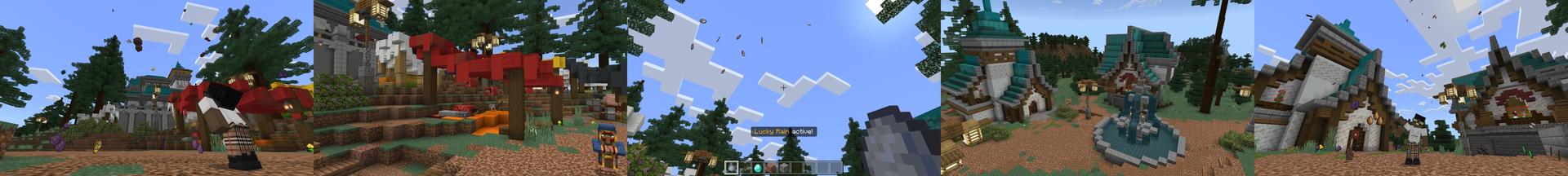 Panorama of the Minecraft Bedrock Marketplace product Lucky Rain created by Cynosia.