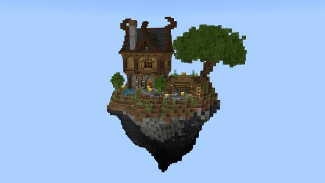 Screenshot of the Minecraft Bedrock Marketplace product Lucky Skyblock created by Cynosia.