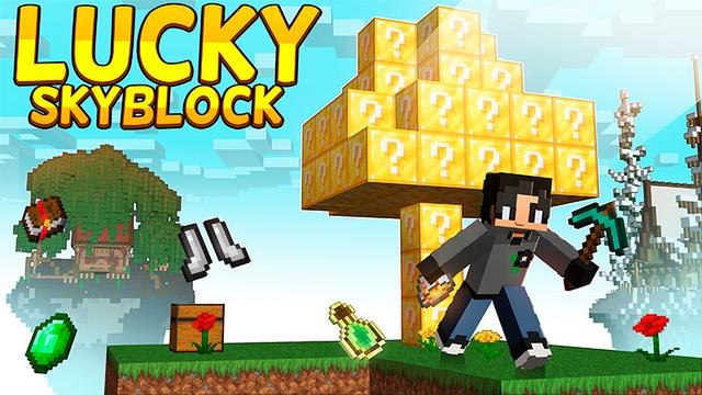 Thumbnail of the Minecraft Bedrock Marketplace product Lucky Skyblock created by Cynosia.