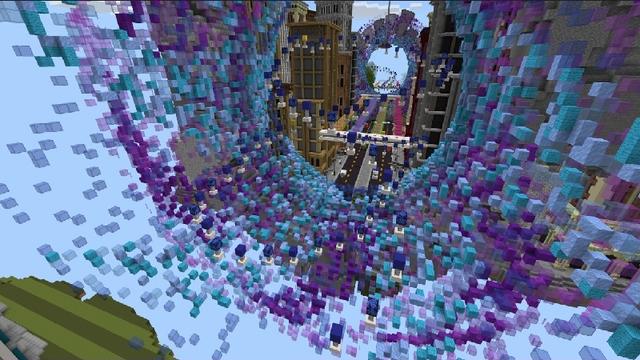Screenshot of the Minecraft Bedrock Marketplace product Mega Lucky Block Race created by Cynosia.