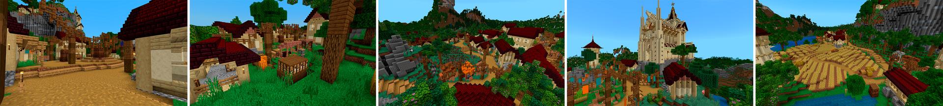 Panorama of the Minecraft Bedrock Marketplace product Miracle Valley created by Cynosia.