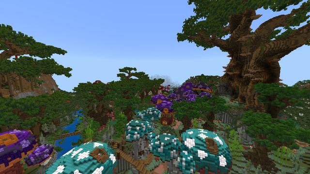 Screenshot of the Minecraft Bedrock Marketplace product Mushroom Forest created by Cynosia.