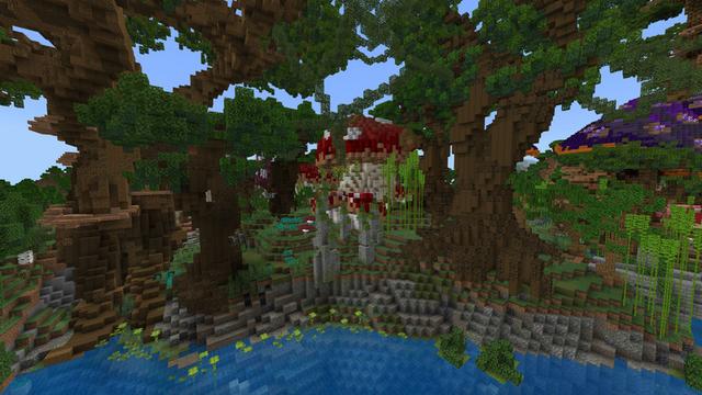 Screenshot of the Minecraft Bedrock Marketplace product Mushroom Forest created by Cynosia.