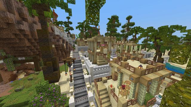 Screenshot of the Minecraft Bedrock Marketplace product Oasis Town created by Cynosia.