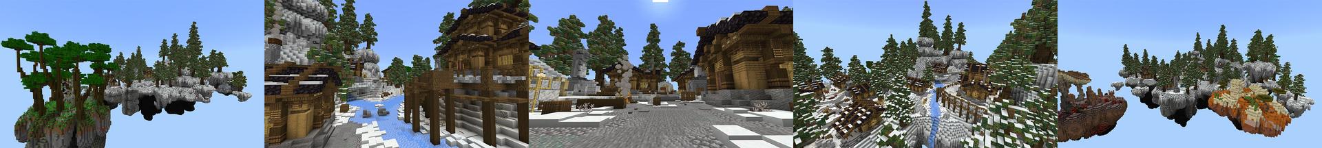 Panorama of the Minecraft Bedrock Marketplace product Penguin Islands created by Cynosia.