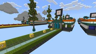 Screenshot of the Minecraft Bedrock Marketplace product Race To The Finish created by Cynosia.