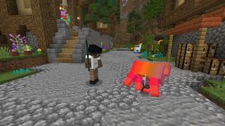 Screenshot of the Minecraft Bedrock Marketplace product Rainbow Lucky Mobs created by Cynosia.