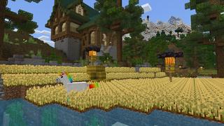 Screenshot of the Minecraft Bedrock Marketplace product Rainbow Lucky Mobs created by Cynosia.