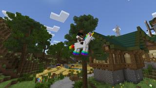 Screenshot of the Minecraft Bedrock Marketplace product Rainbow Lucky Mobs created by Cynosia.