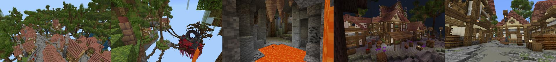Panorama of the Minecraft Bedrock Marketplace product Royalty Islands created by Cynosia.