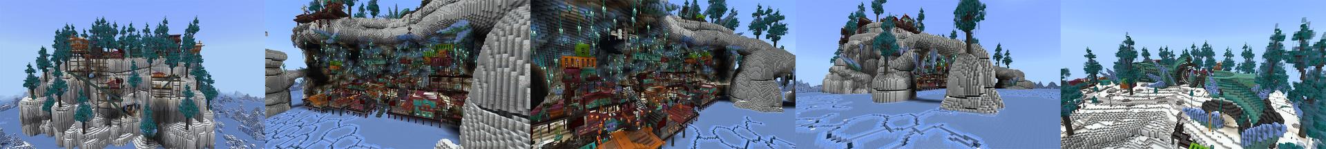 Panorama of the Minecraft Bedrock Marketplace product Scrap Town created by Cynosia.