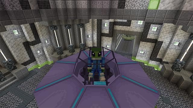 Screenshot of the Minecraft Bedrock Marketplace product Secret UFO Base created by Cynosia.