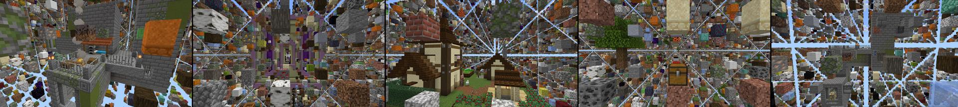 Panorama of the Minecraft Bedrock Marketplace product Sky Grid: Dungeons created by Cynosia.