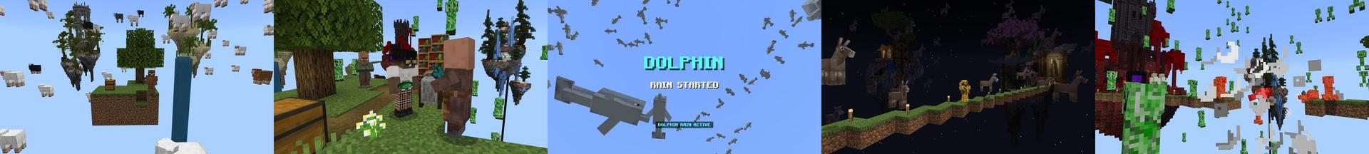 Panorama of the Minecraft Bedrock Marketplace product Skyblock Raining Mobs created by Cynosia.