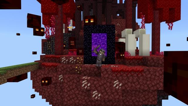 Screenshot of the Minecraft Bedrock Marketplace product Skyblock Raining Mobs created by Cynosia.
