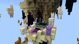 Screenshot of the Minecraft Bedrock Marketplace product Skyblock Raining Mobs created by Cynosia.