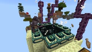 Screenshot of the Minecraft Bedrock Marketplace product Skyblock Raining Mobs created by Cynosia.