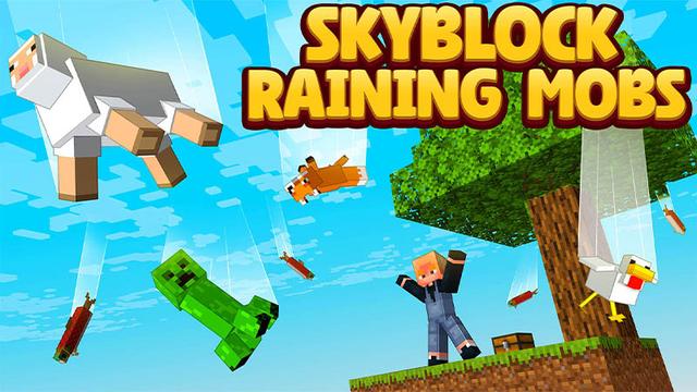 Thumbnail of the Minecraft Bedrock Marketplace product Skyblock Raining Mobs created by Cynosia.