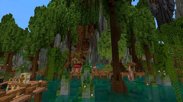 Screenshot of the Minecraft Bedrock Marketplace product Slime Land created by Cynosia.