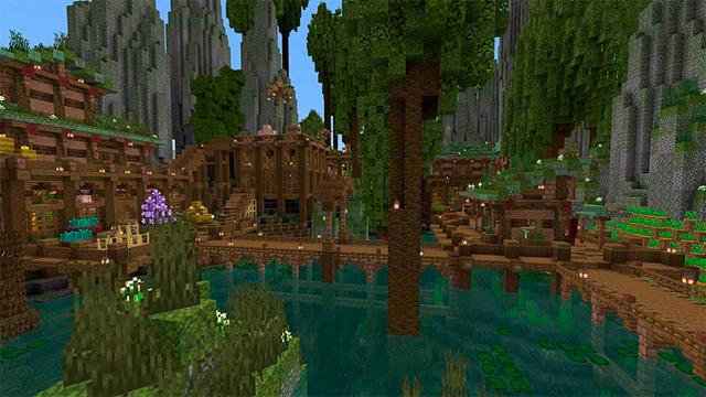 Screenshot of the Minecraft Bedrock Marketplace product Slime Land created by Cynosia.