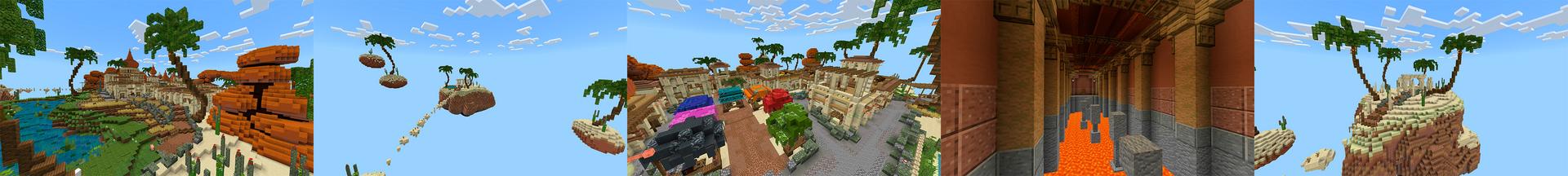 Panorama of the Minecraft Bedrock Marketplace product The Oasis Paradise created by Cynosia.