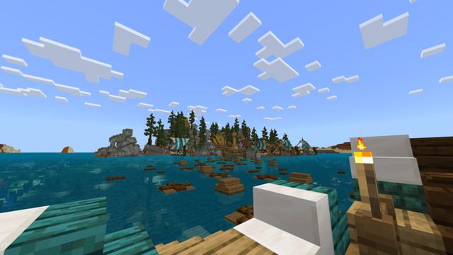 Screenshot of the Minecraft Bedrock Marketplace product Vikings Village created by Cynosia.