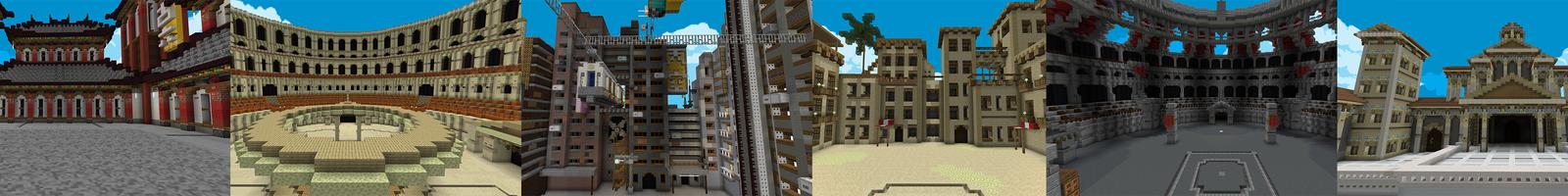 Panorama of the Minecraft Bedrock Marketplace product Arena PvP created by Cypress Games.