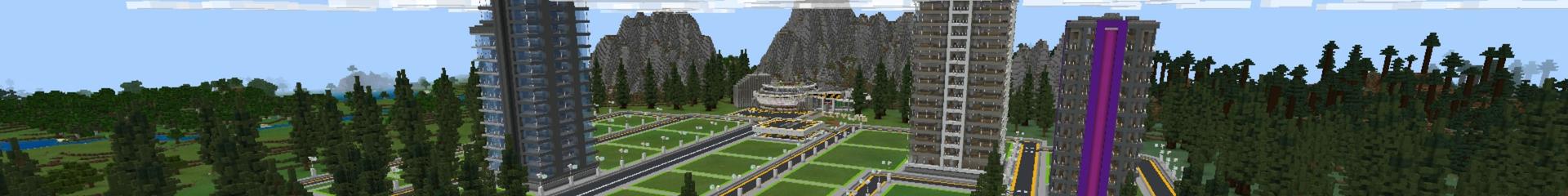Panorama of the Minecraft Bedrock Marketplace product Craftable Modern City created by Cypress Games.