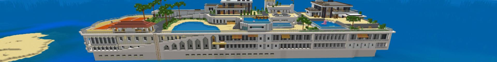 Panorama of the Minecraft Bedrock Marketplace product Cruise Mansion created by Cypress Games.