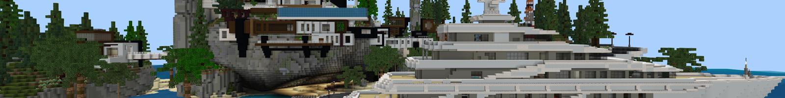 Panorama of the Minecraft Bedrock Marketplace product Epic Mansion created by Cypress Games.
