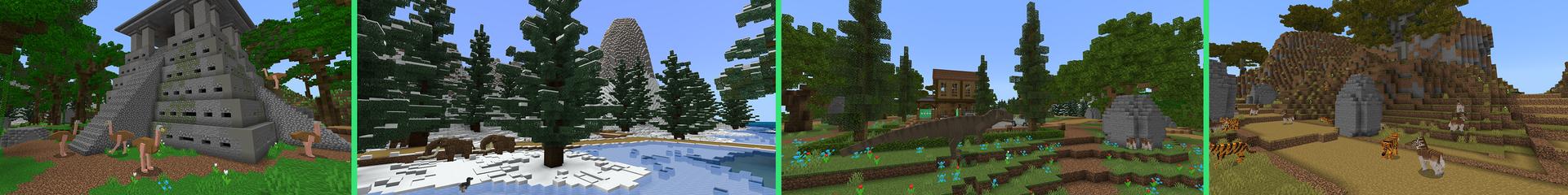Panorama of the Minecraft Bedrock Marketplace product Extinct Animals created by Cypress Games.