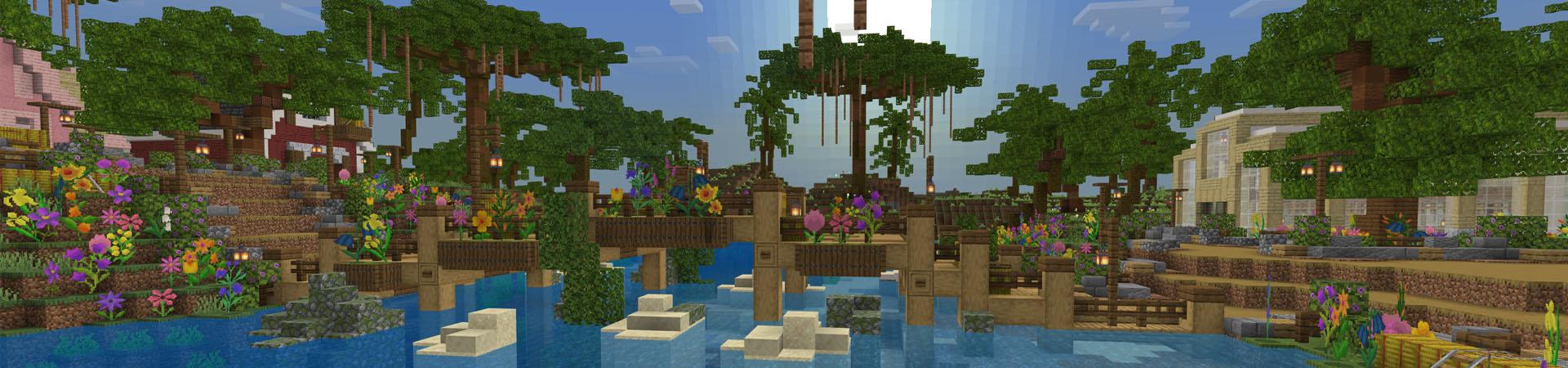 Panorama of the Minecraft Bedrock Marketplace product Flowers created by Cypress Games.
