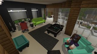 Screenshot of the Minecraft Bedrock Marketplace product Furniture: Gaming House created by Cypress Games.