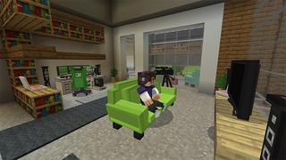Screenshot of the Minecraft Bedrock Marketplace product Furniture: Gaming House created by Cypress Games.
