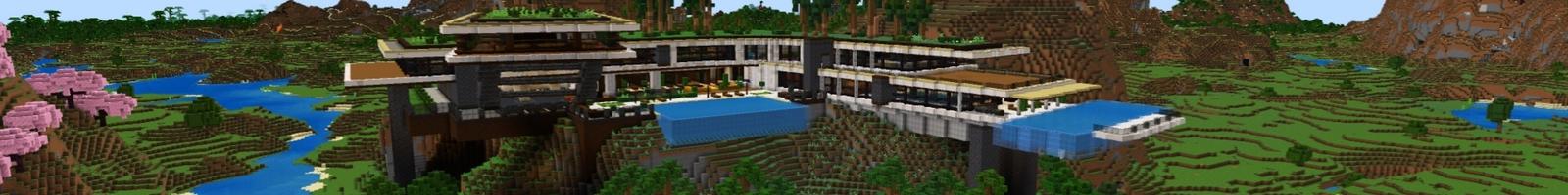 Panorama of the Minecraft Bedrock Marketplace product Hill Mansion created by Cypress Games.