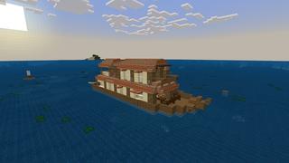 Screenshot of the Minecraft Bedrock Marketplace product Houseboat Survive created by Cypress Games.