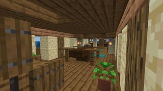 Screenshot of the Minecraft Bedrock Marketplace product Houseboat Survive created by Cypress Games.