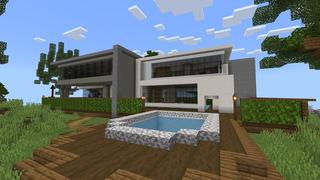 Screenshot of the Minecraft Bedrock Marketplace product Modern Skyblock Mansions created by Cypress Games.