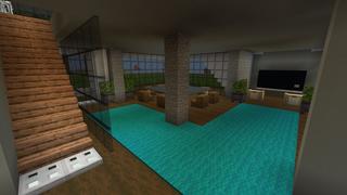 Screenshot of the Minecraft Bedrock Marketplace product Modern Skyblock Mansions created by Cypress Games.
