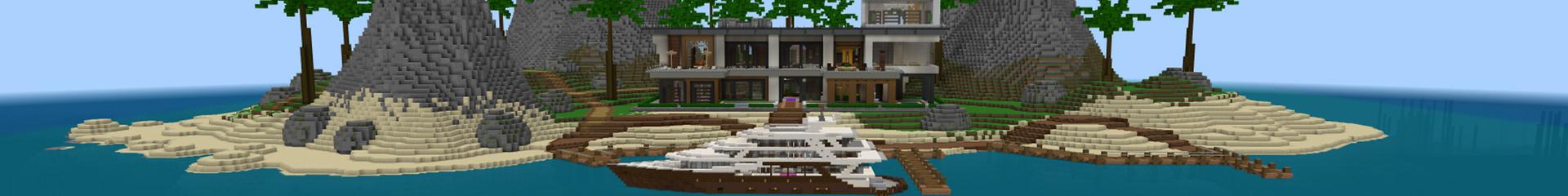 Panorama of the Minecraft Bedrock Marketplace product Modern Villa created by Cypress Games.