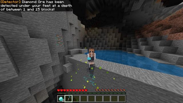 Screenshot of the Minecraft Bedrock Marketplace product Ore Detectors++ created by Cypress Games.