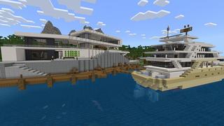 Screenshot of the Minecraft Bedrock Marketplace product Seaside Mansion 2 created by Cypress Games.