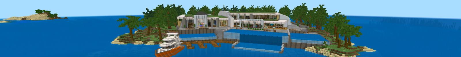Panorama of the Minecraft Bedrock Marketplace product Seaside Mansion created by Cypress Games.