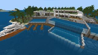 Screenshot of the Minecraft Bedrock Marketplace product Seaside Mansion created by Cypress Games.